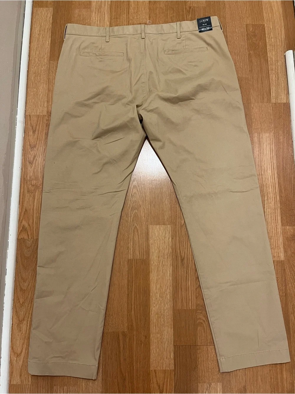 J.CREW Chino Pants Men 40x 32 slim Khaki Brown Cotton, NWT